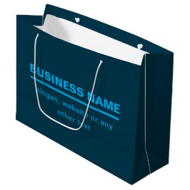 Sacola Para Presentes Grande Bold Modern Business Name Modelo | Azul