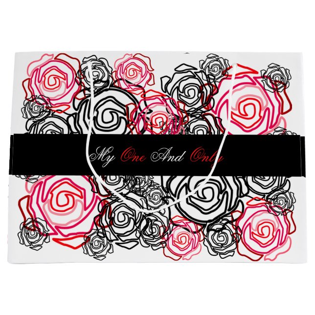 Sacola Para Presentes Grande 'Bold Rosa-My One and Only' Large Gift Bag (Frente)