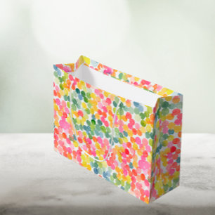 Sacola Para Presentes Grande Bolha Chá Arco-Íris Rosa Cor-de-rosa Cor-de-rosa V