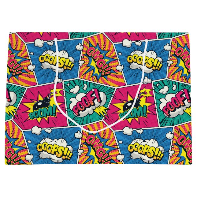 Sacola Para Presentes Grande Bolha de Discurso da revista em quadrinhos (Frente)