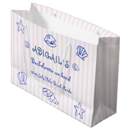 Sacola Para Presentes Grande Bolhas de escrivagem de água azul