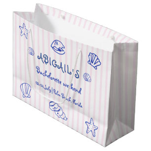 Sacola Para Presentes Grande Bolhas de escrivagem de água azul