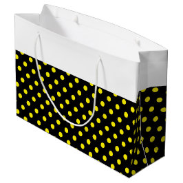 Sacola Para Presentes Grande Bolinhas Amarelas Com Telas Em Branco Preto Com Fa