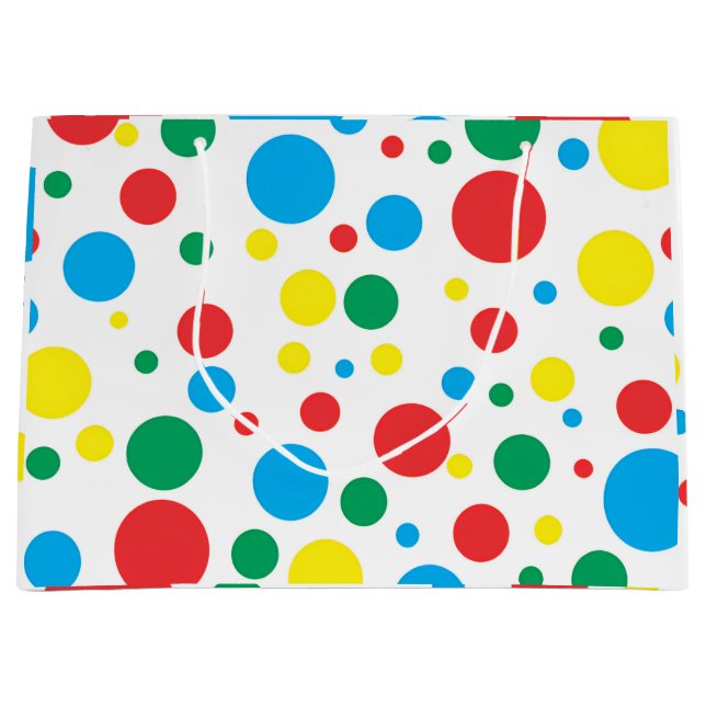 Sacola Para Presentes Grande Bolinhas Gift Bag Colorida (Frente)