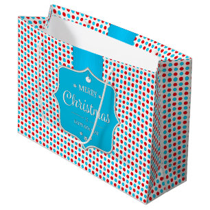 Sacola Para Presentes Grande Bolinhas Vermelhas de Natal - Saco do Presente - G
