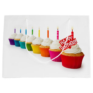 Sacola Para Presentes Grande Bolinhos de Aniversário