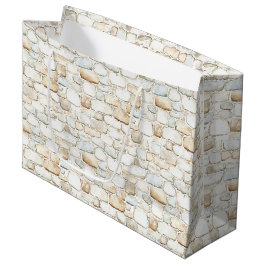 Sacola Para Presentes Grande Bolo Aniversário Pedras Falsas Cinza Branco Creme