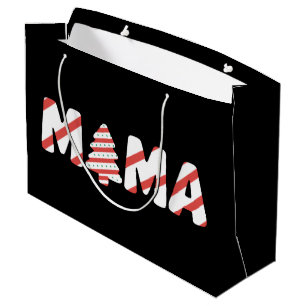 Sacola Para Presentes Grande Bolo de árvore de Natal Correspondência Família Fe