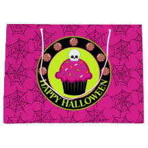 Bolo de Halloween cor-de-rosa e verde fofo com cav