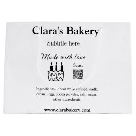 Sacola Para Presentes Grande Bolo de padaria adicione ingredientes feitos com a