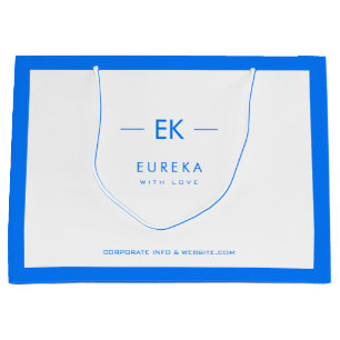 Sacola Para Presentes Grande Bolsa corporativa com monograma e detalhes da empr