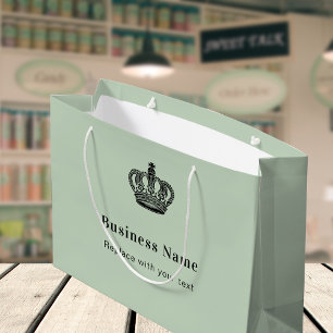 Sacola Para Presentes Grande Bolsa de compras de papel verde da Coroa Real