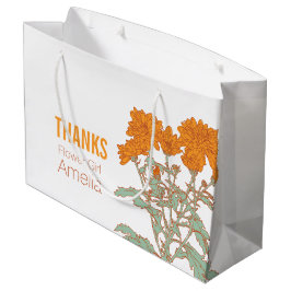 Sacola Para Presentes Grande Bolsa de favores de flor de casamento Orange chrys