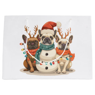 Sacola Para Presentes Grande Bolsa de Natal em Rena de Cães
