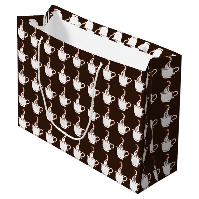 Sacola Para Presentes Grande Bolsa de Presente de Café Escuro (Frente inclinada)