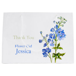 Sacola Para Presentes Grande Bolsa de presente de flores azuis do casamento Del