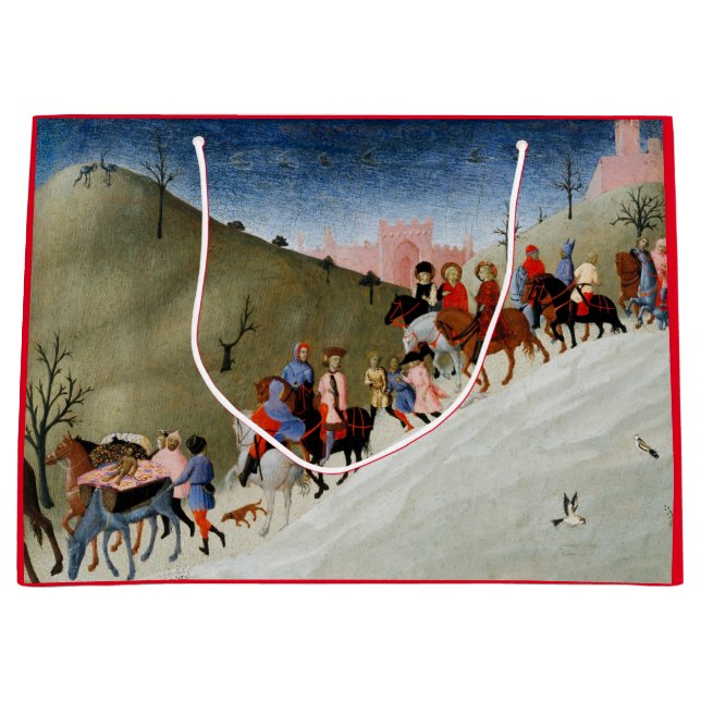 SACOLA PARA PRESENTES GRANDE BOLSA DE PRESEN'TE DE NATAL A JORNADA DOS MAGOS (Frente)