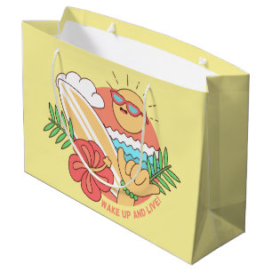 Sacola Para Presentes Grande Bolsa de presente de Verão Surfer