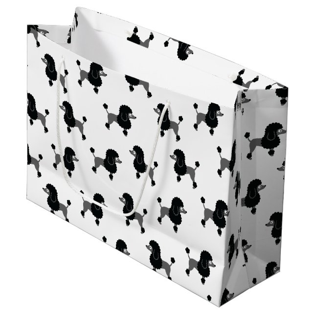Sacola Para Presentes Grande Bolsa de Presente Grande do Poodle (Frente inclinada)
