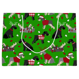 Sacola Para Presentes Grande Bolsa de Presentes de Natal Schnauzer Grande
