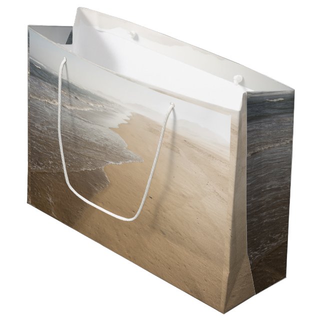 Sacola Para Presentes Grande Bolsa de Presentes de Oceano e Praia (Frente inclinada)