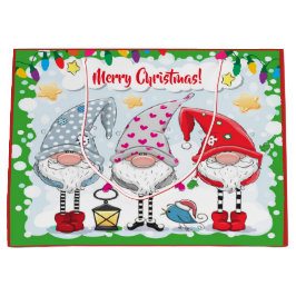 Sacola Para Presentes Grande Bolsa do presente dos Gnomos Natal / Feriados