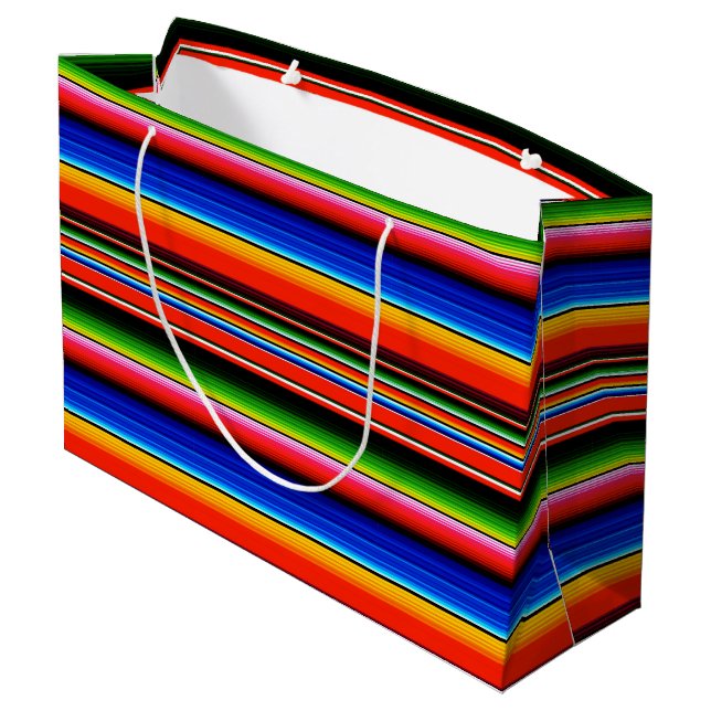 Sacola Para Presentes Grande Bolsa Fiesta Mexicana Serape (Verso inclinado)