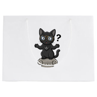 Sacola Para Presentes Grande Bolsa Lady Justice Gata Preta Estudante de Direito