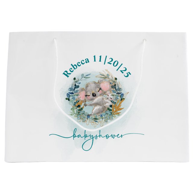 Sacola Para Presentes Grande Bolsa para regalo Baby Shower "Baby Koala" (Frente)