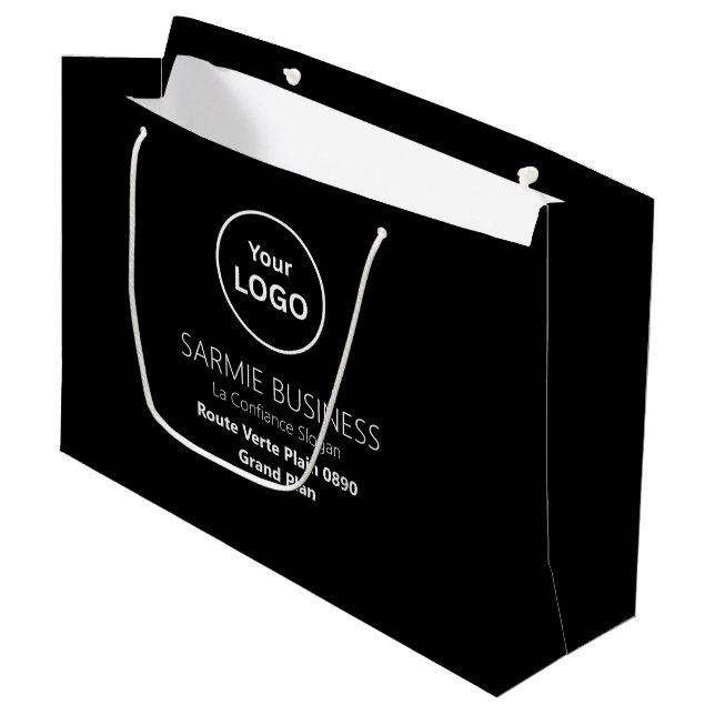 Sacola Para Presentes Grande Bolsa Personalizada Básica com Logo, Bolsa de Comp (Frente inclinada)