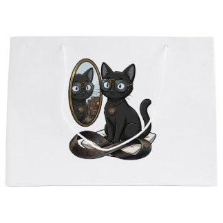 Sacola Para Presentes Grande Bolsa Tote Estudante de Direito Lady Justice Gato