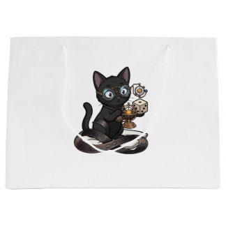 Sacola Para Presentes Grande Bolsa Tote Estudante de Direito Lady Justice Gato
