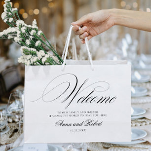 Sacola Para Presentes Grande Bolsas de Casamento de Boas-vindas Elegantes