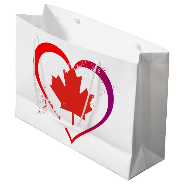 Sacola Para Presentes Grande Bolsas para presentes no dia do Canadá (Frente inclinada)