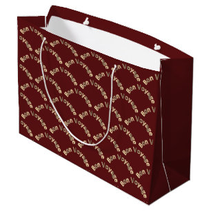 Sacola Para Presentes Grande Bon Voyage Arches no Vermelho Escuro