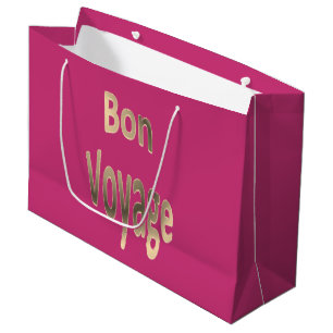 Sacola Para Presentes Grande Bon Voyage na Rosa Escura