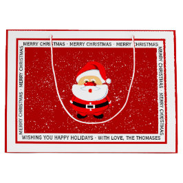 Sacola Para Presentes Grande Bonita, branca, Natal Natal do Papai Noel vermelho