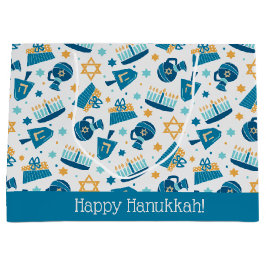 Sacola Para Presentes Grande Bonito e feliz Hanukkah Jumbo Gift Bag