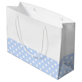 Sacola Para Presentes Grande Bonito Folha Azul Polka Dotada Em Branco