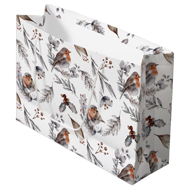 Sacola Para Presentes Grande Bonito Natal Russo do Inverno (Frente inclinada)