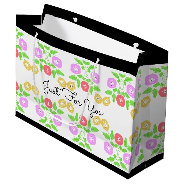 Sacola Para Presentes Grande Bonito Pequeno Flor (Frente inclinada)