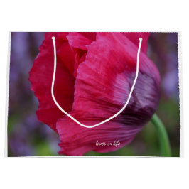 Sacola Para Presentes Grande Bonito PInk e Flor de Papoila Roxo