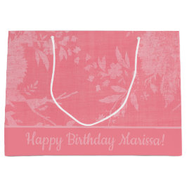 Sacola Para Presentes Grande Bonito Rosa no Padrão Floral Rosa