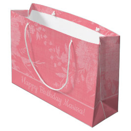 Sacola Para Presentes Grande Bonito Rosa no Padrão Floral Rosa
