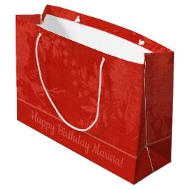 Sacola Para Presentes Grande Bonito Vermelho no Padrão Floral Vermelho