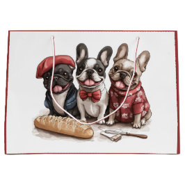 Sacola Para Presentes Grande Bonjour French Bulldogs