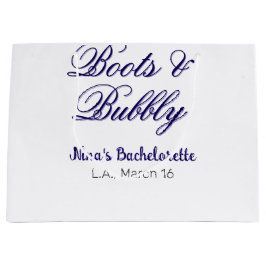 Sacola Para Presentes Grande Boots & Bubble bachelorette party name purpleplace