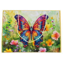 Borboleta Azul Laranja Asas