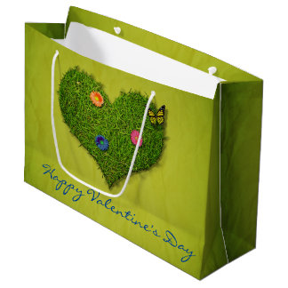 Sacola Para Presentes Grande Borboleta de Flores de Camada Cardíaca