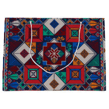 Bordado Tradicional da Palestina Tatreez colorido